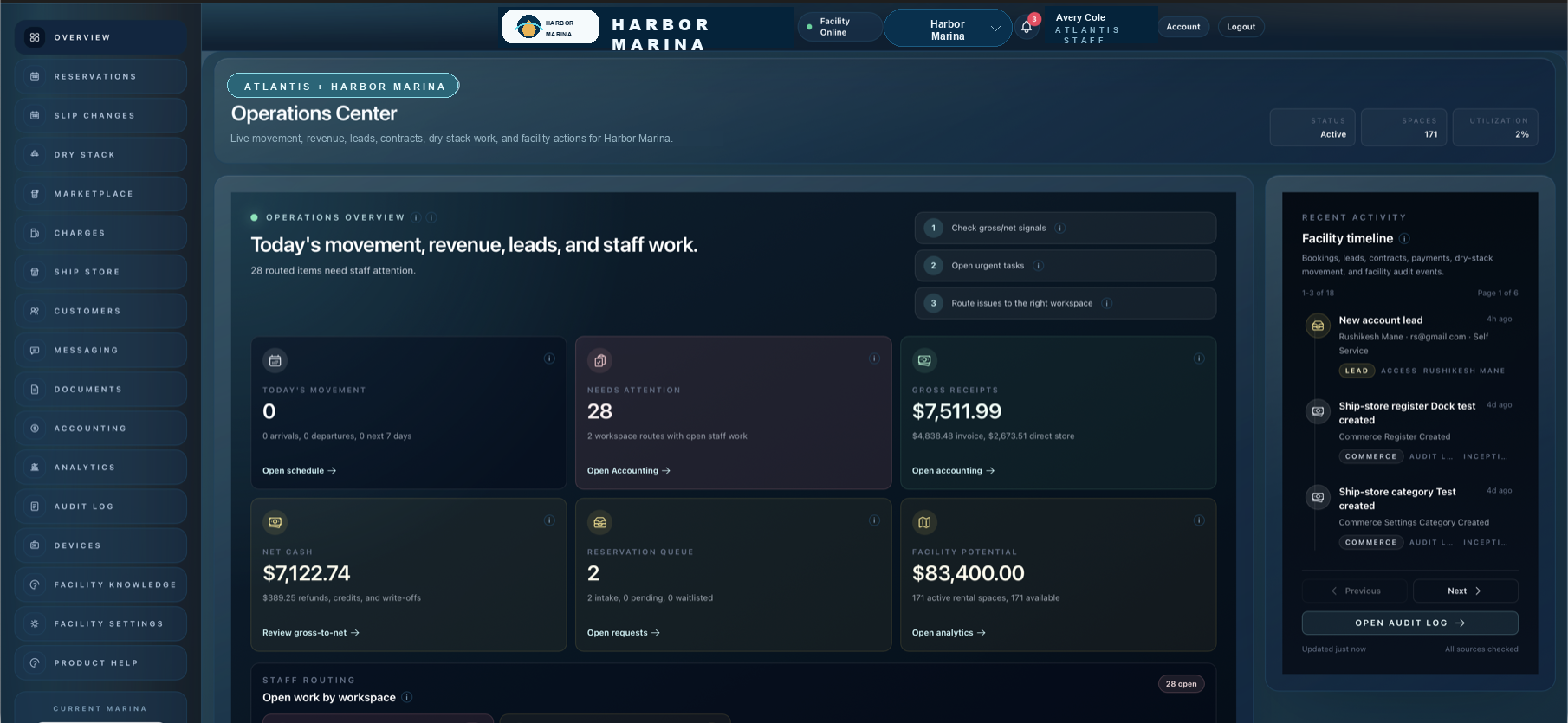 Atlantis operations dashboard